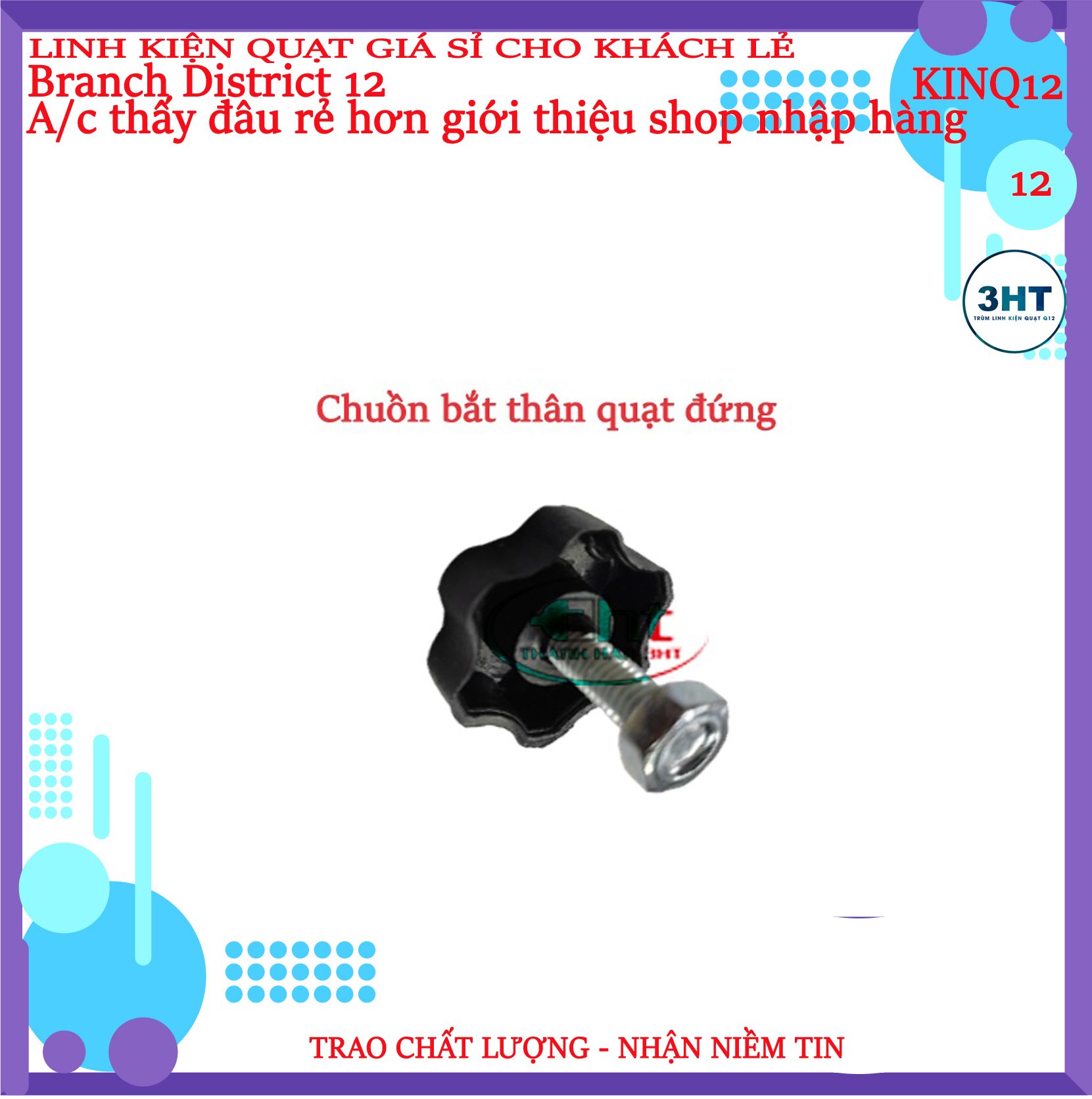 Ốc vặn thân cổ quạt ren 6mm - 3ht
