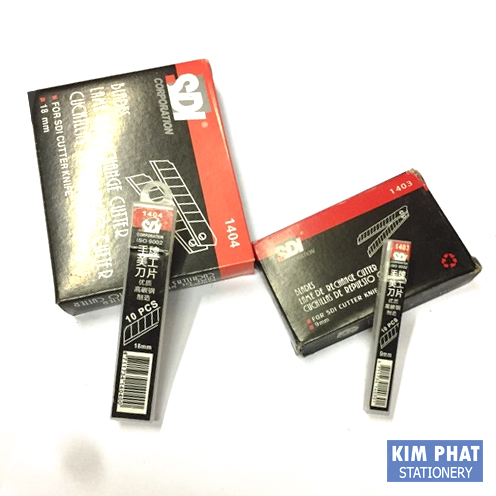 Lưỡi dao trổ, lưỡi dao rọc giấy SDI (Combo hộp 10 lưỡi)