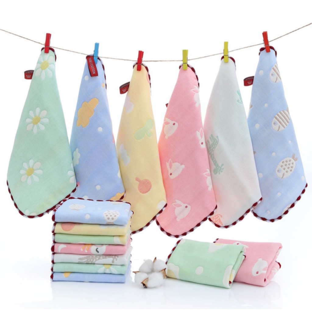 Khăn xô sữa 6 lớp cho bé 24x24 cm
