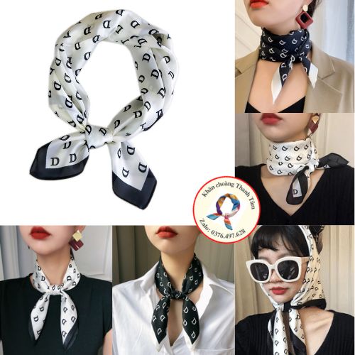 Khăn Lụa Vuông 70x70 Quàng Cổ Quấn Tóc Làm Áo Yếm Lụa- Chữ cái