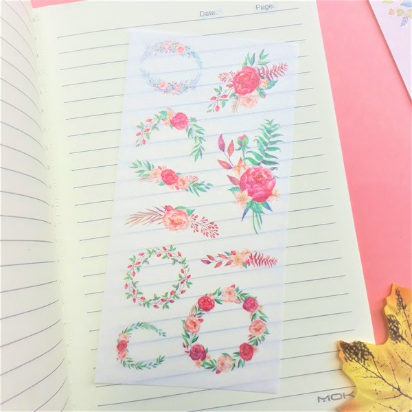 [HCM]Bộ 6 Tấm Sticker Dán Trang Trí - Vòng Hoa