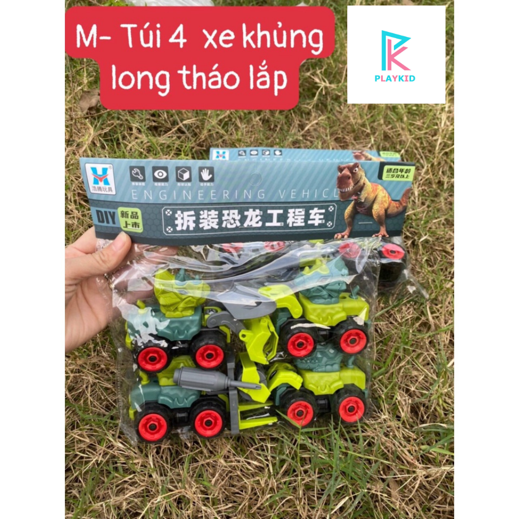 Xe khủng long lắp ráp cho bé