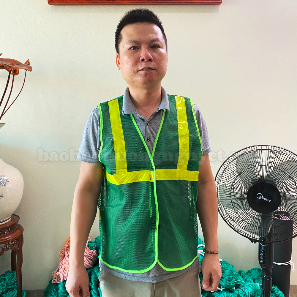 áo phản quang lưới màu xanh môi trường