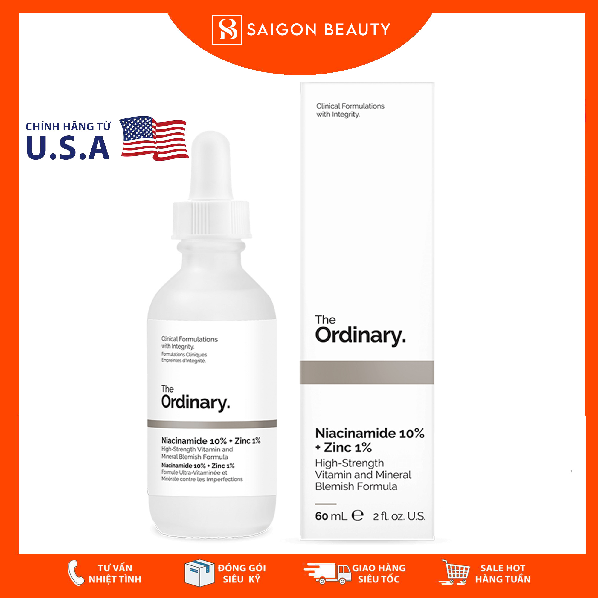 Serum The Ordinary Niacinamide 10% + Zinc (60mL)