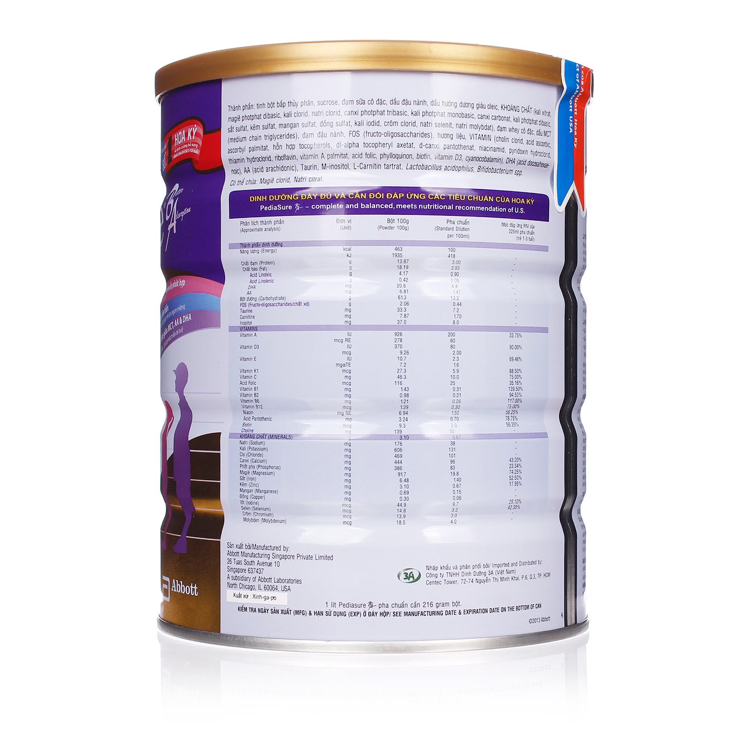 Lon sữa bột Pediasure( hàng ÚC)