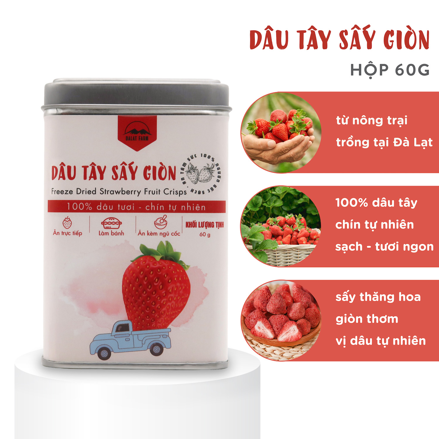 Phu Quy Tet Gift Box (Lotus Tea - Robusta Coffee - Crispy Dried Strawberries)