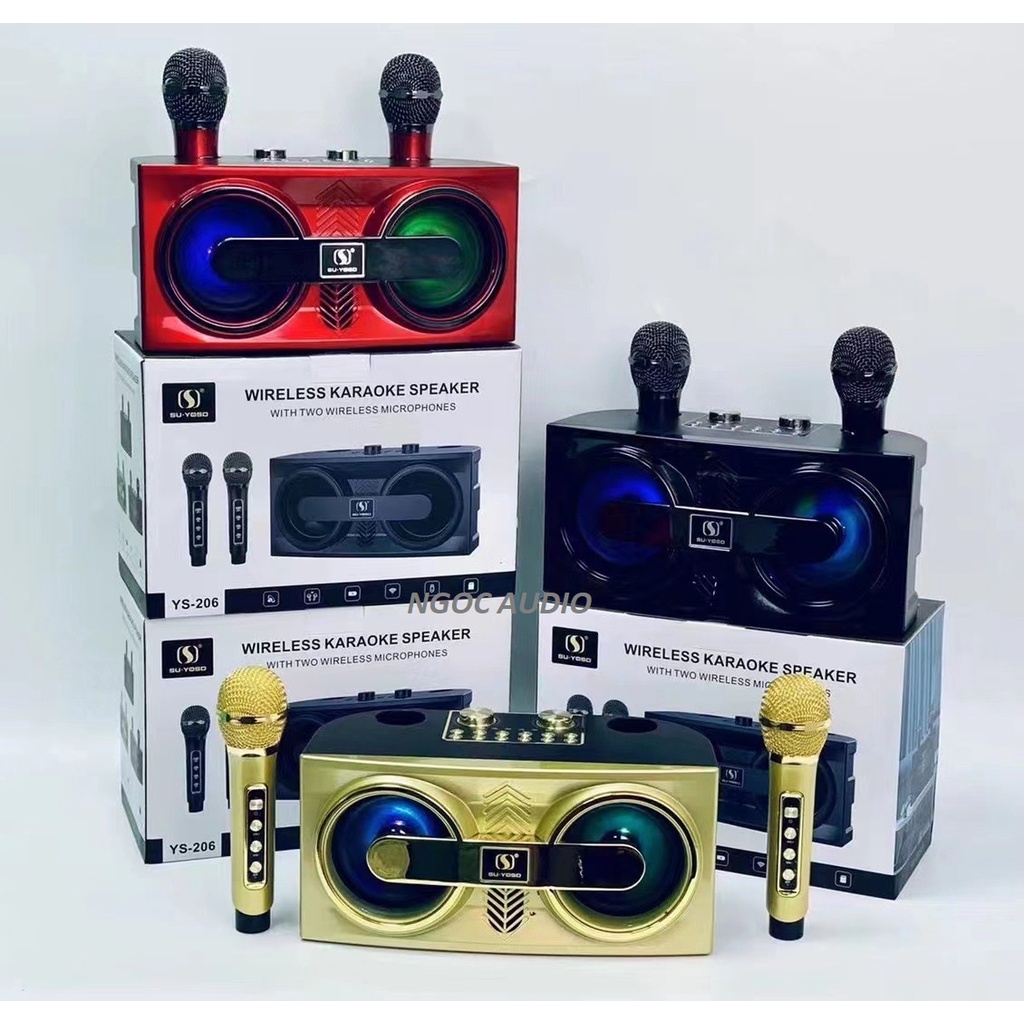 Loa Karaoke xách tay mini YS-206 Có 2 Micro Không Dây LOA BLUETOOTH KARAOKE SU-YOSD YS-206 (Kèm 2 Micro) 1/2023 Loa Karaoke YS-206 Có 2 Micro Không Dây Hỗ Trợ USB Loa bluetooth karaoke Su-Yosd YS-206