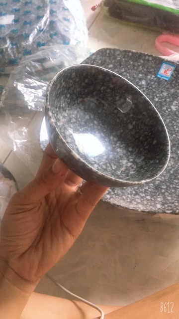 Combo 10 Chén cơm nhựa Melamine cao cấp vân đá đen