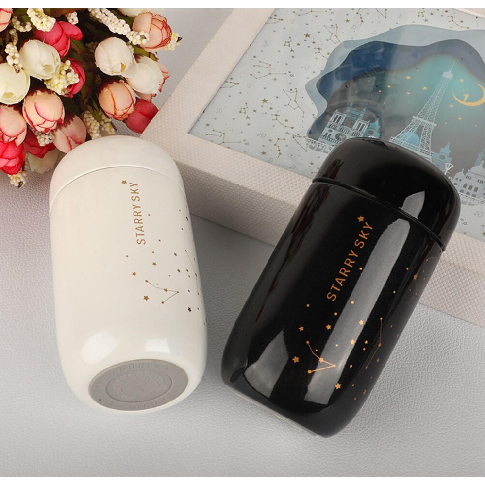 Cốc giữ nhiệt cà phê hình quả trứng mini hình bầu trời sao Món quà dễ thương cho người thân yêu 200ml