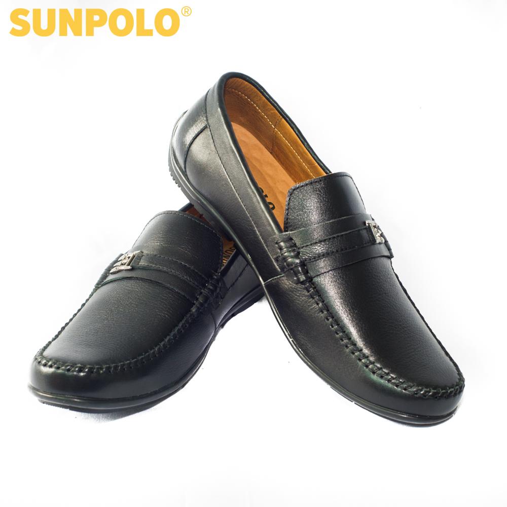 Giày Lười Nam Da Bò SUNPOLO SUMU2516 (Đen, Nâu)