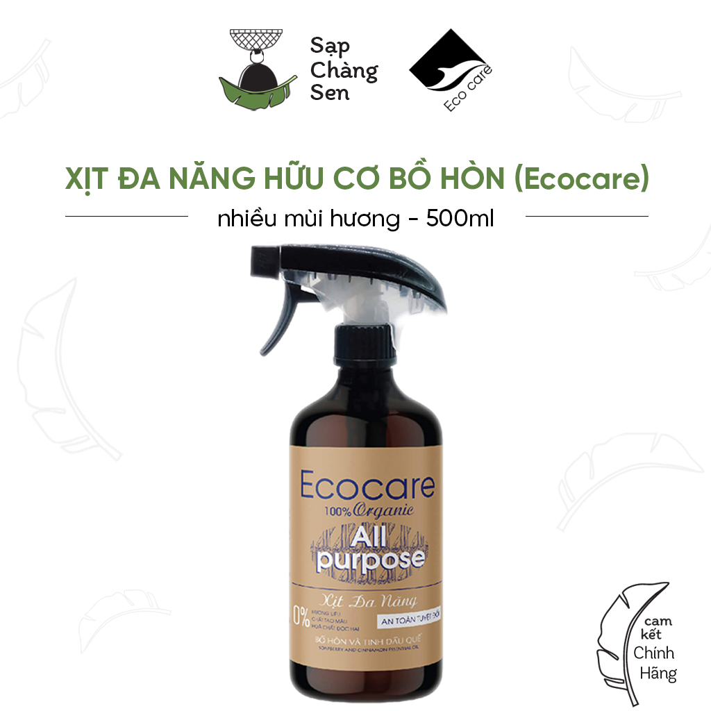 Xịt đa năng hữu cơ bồ hòn (Ecocare) | sả chanh, quế