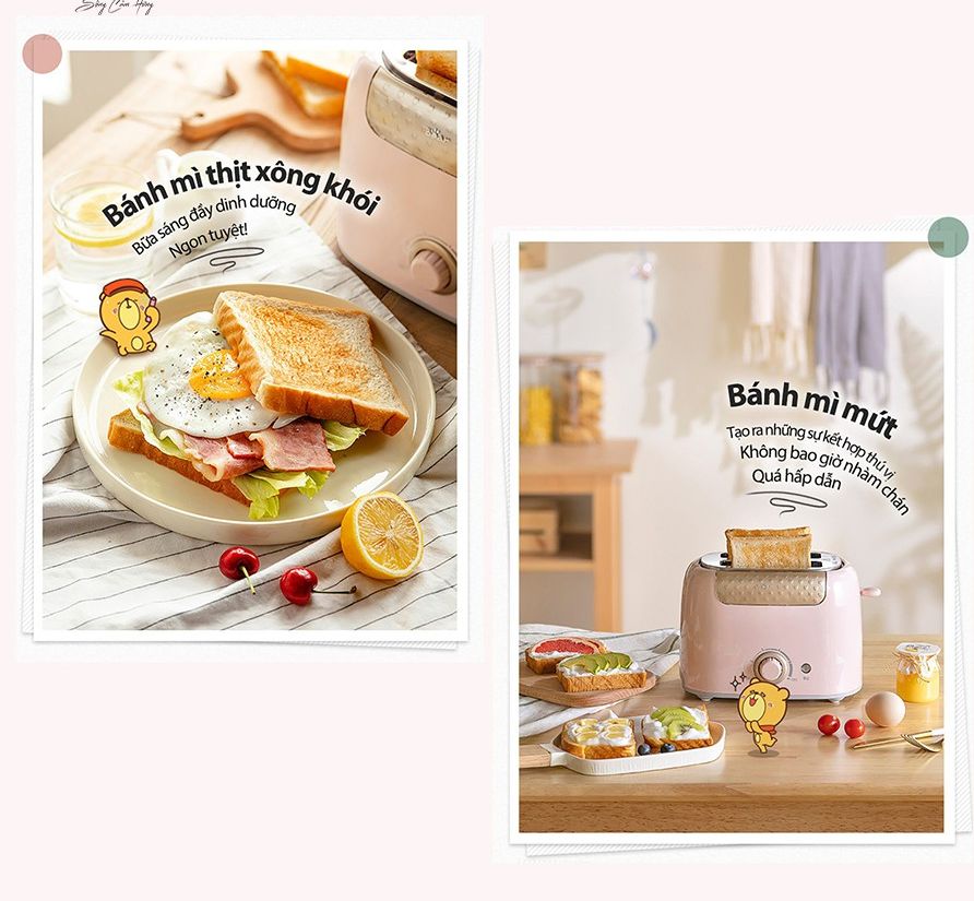 [99 điểm] Máy nướng bánh mì Bear DSL-601 - Bản Quốc tế