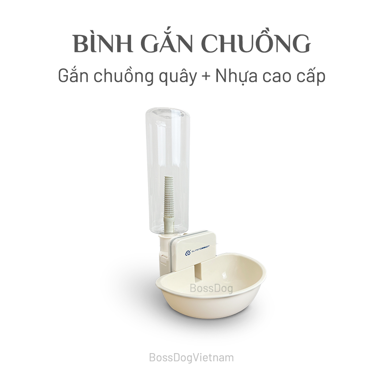 Bình nước gắn chuồng chó cưng - 2 chiều | BossDog