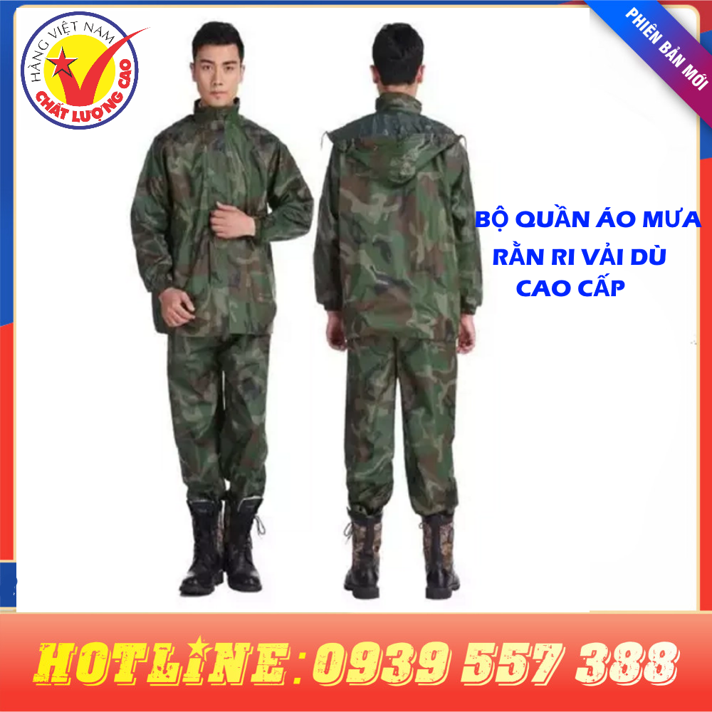 BỘ ÁO MƯA  RẰN RI VẢI DÙ CAO CẤP