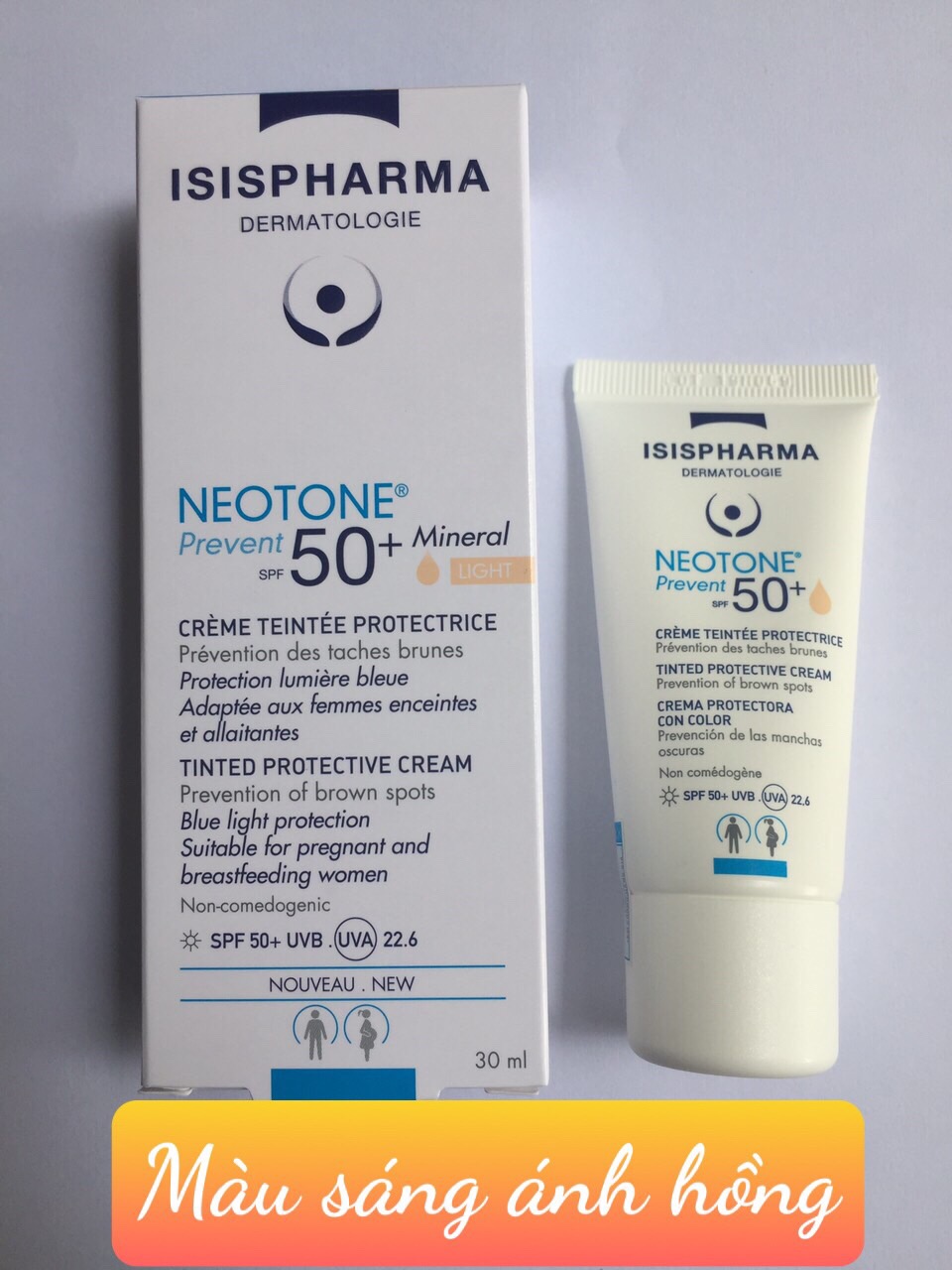 [CHÍNH HÃNG] Kem chống nắng che khuyết điểm nâng tone BB Neotone Prevent SPF50+ Isis pharma