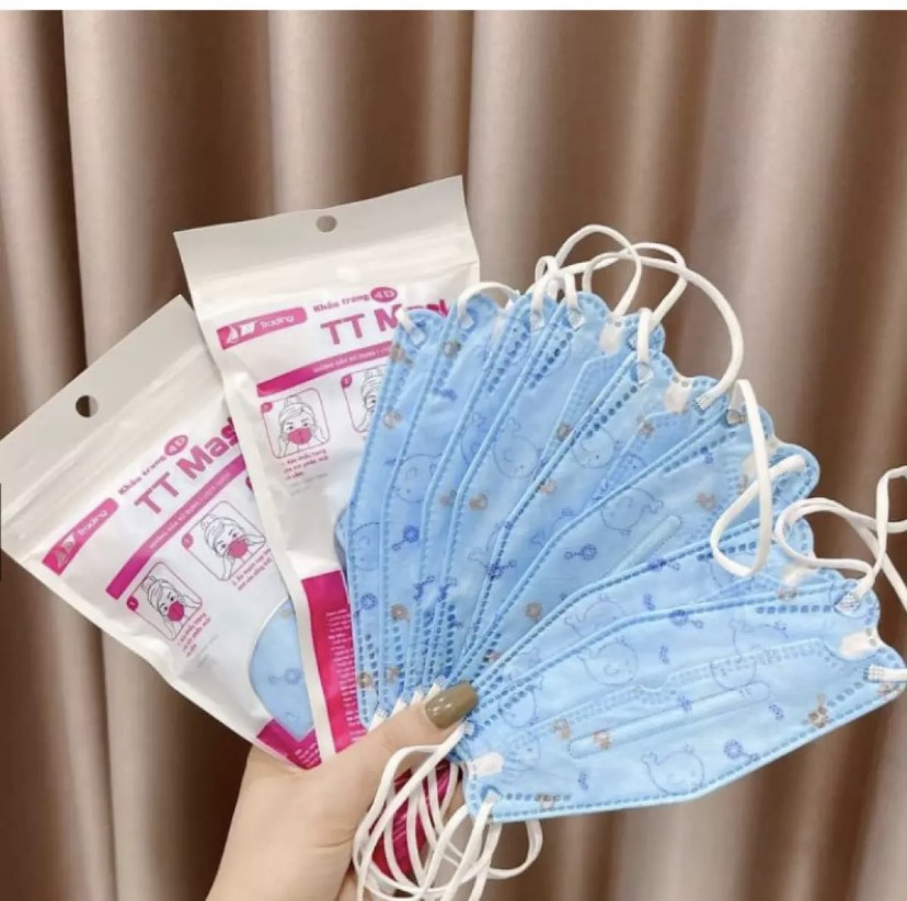 Túi 10 chiếc khẩu trang 4D mask KF94 trẻ em (6 tháng tuổi - 2 tuổi)