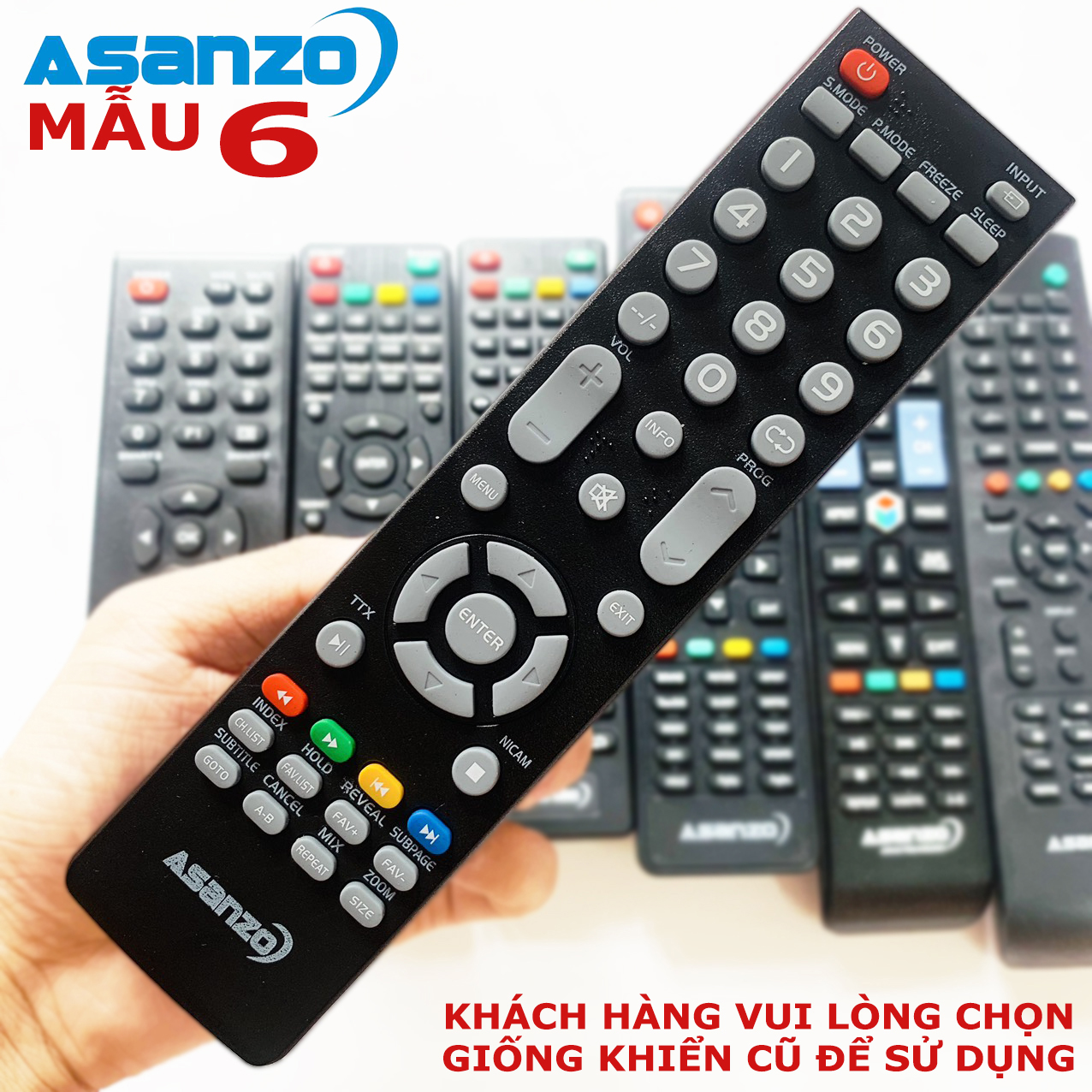 Điều khiển Remote Tivi Asanzo mẫu 6