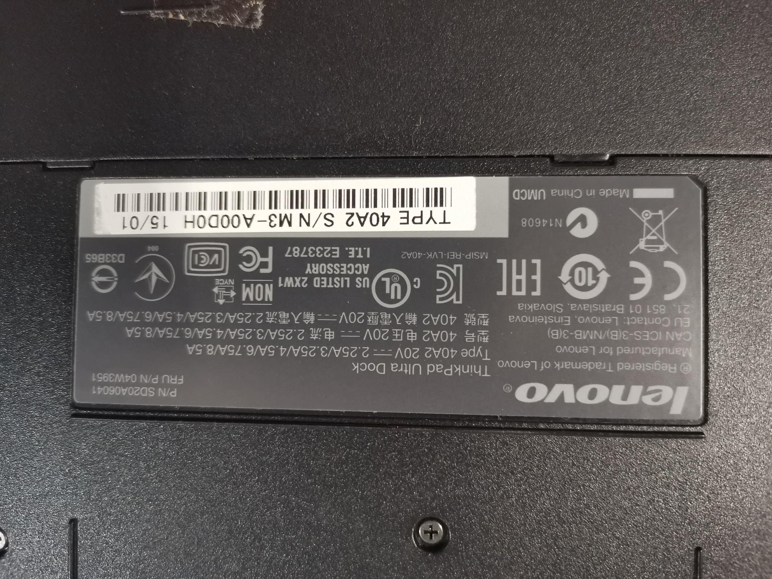 ThinkPad Ultra Dock 40A2 Kèm Sạc 65w