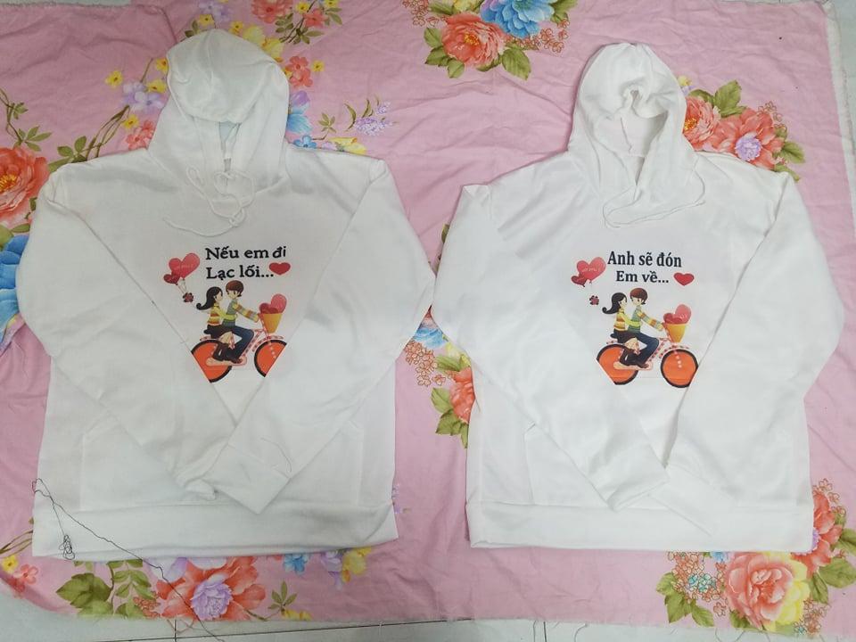 Áo Đôi Hoodie Xe Đạp Đôi Tim Yêu Dễ Thương (2 Chiếc)
