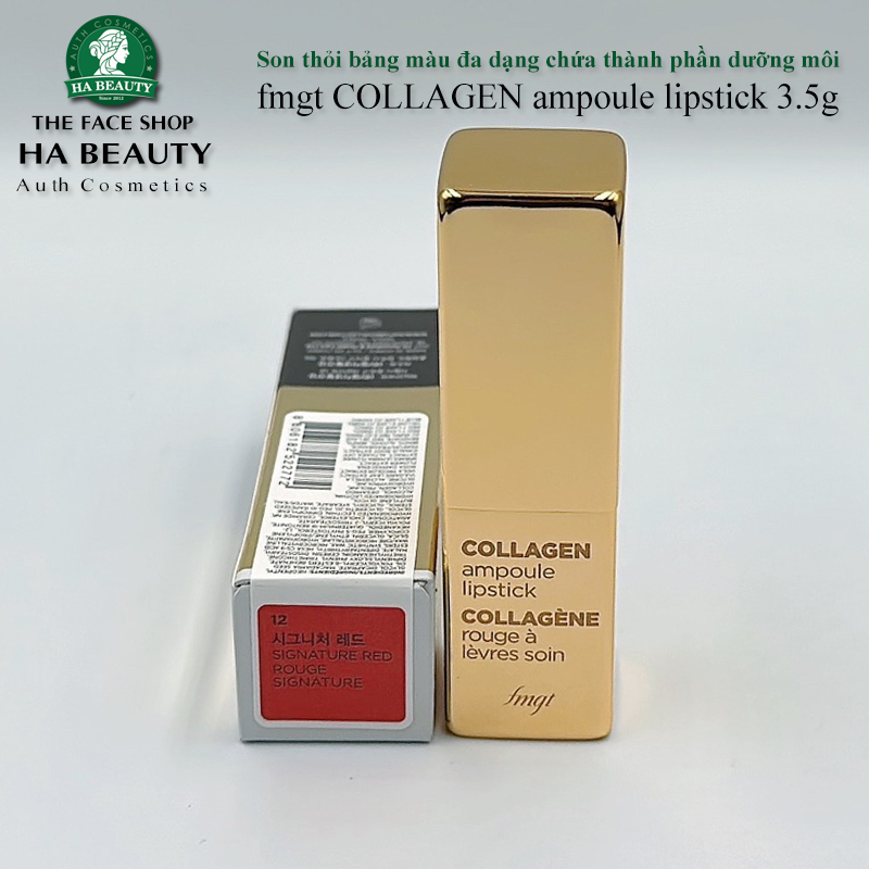 Son thỏi Nhiều màu có dưỡng môi Căng mọng quyến rũ tự nhiên The Face Shop fmgt Collagen Ampoule Lipstick 3.5g