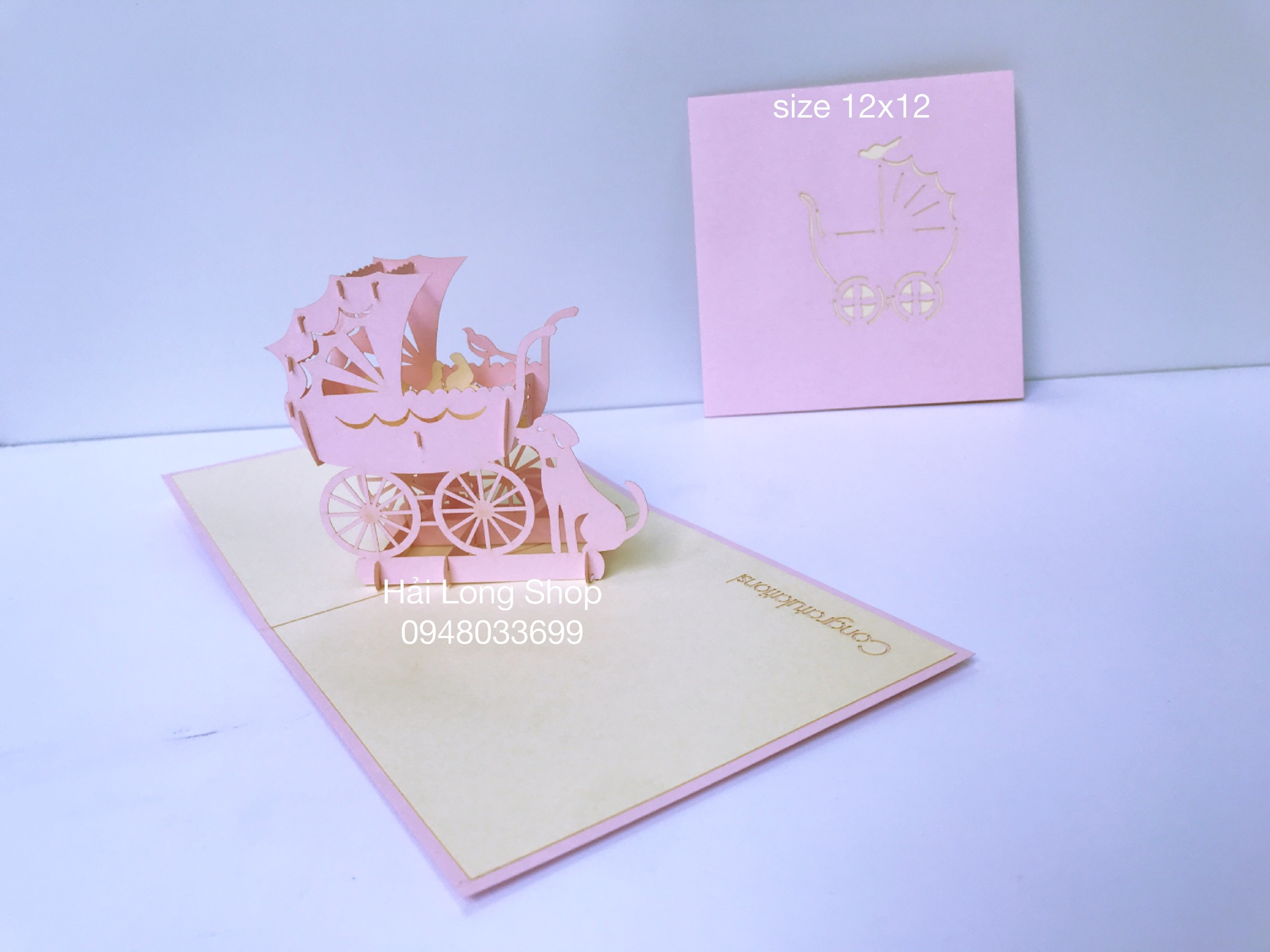 Xe Nôi 1 - Baby - Love - Thiệp 3D