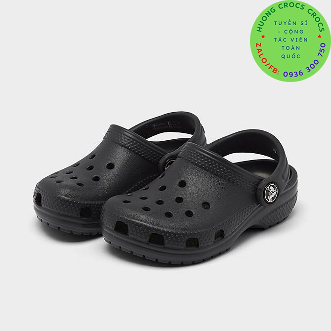 Dép sục nhựa đi mưa crocs band classic trẻ em màu đen