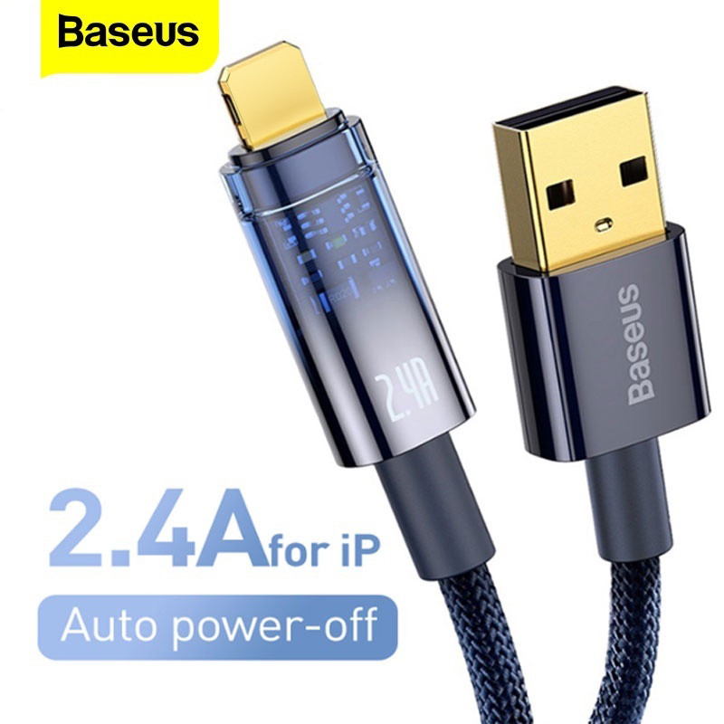 Dây cáp sạc nhanh tự ngắt iphone 20w lightning tự ngắt chính hãng baseus