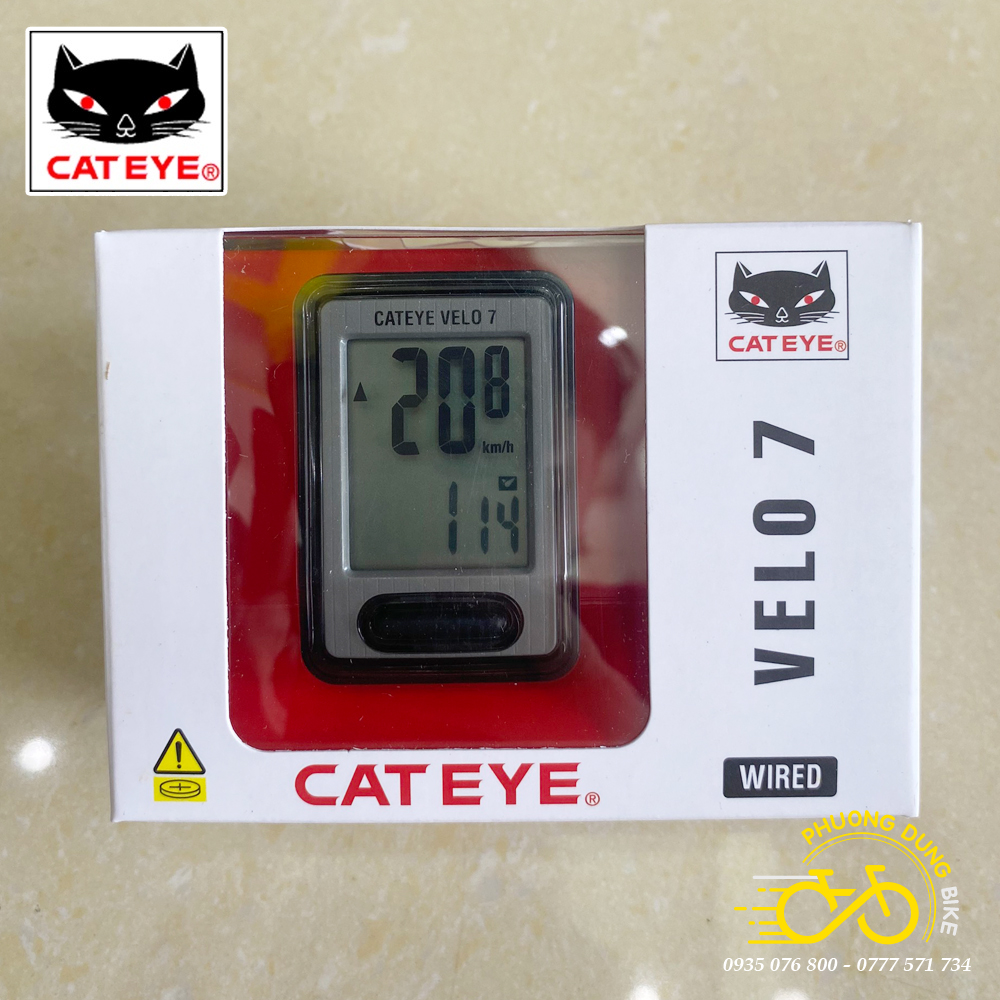 Đồng hồ đo tốc độ xe đạp có dây CATEYE VELO 7 CC-VL520