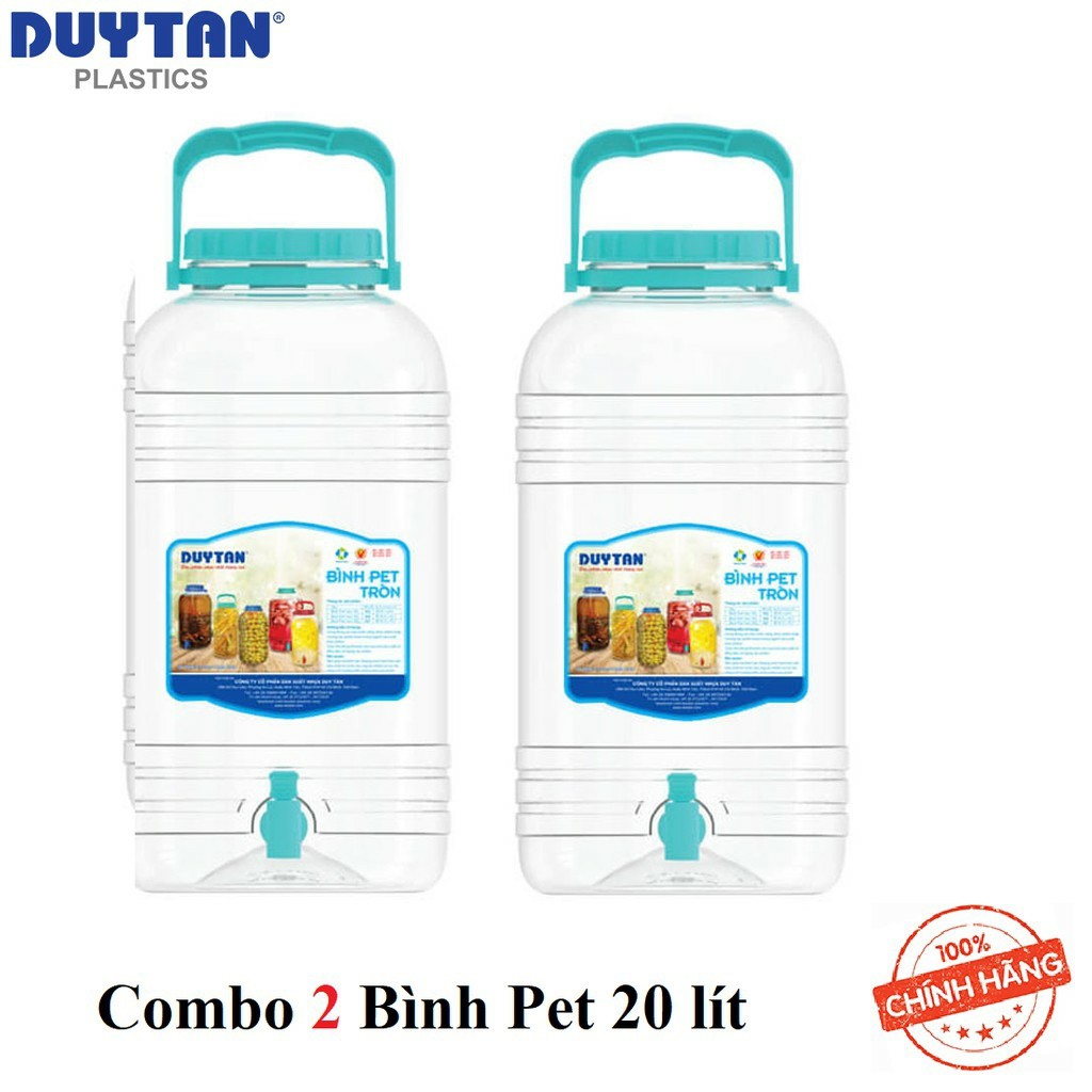 [HCM]Combo 2 Bình PET Tròn Đựng Nước Uống 15 Lít 20 Lít ( Có Vòi)