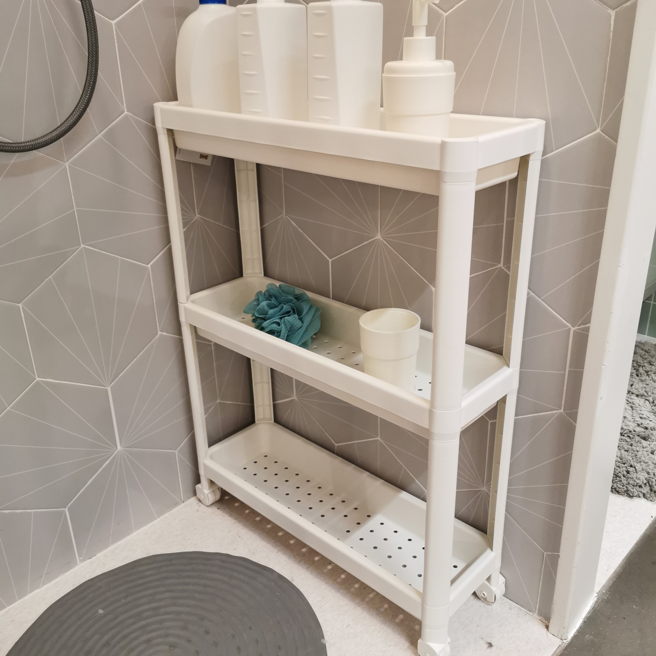 Kệ bánh xe giá đẩy nhà bếp, nhà tắm 3 tầng Vesken IKEA
