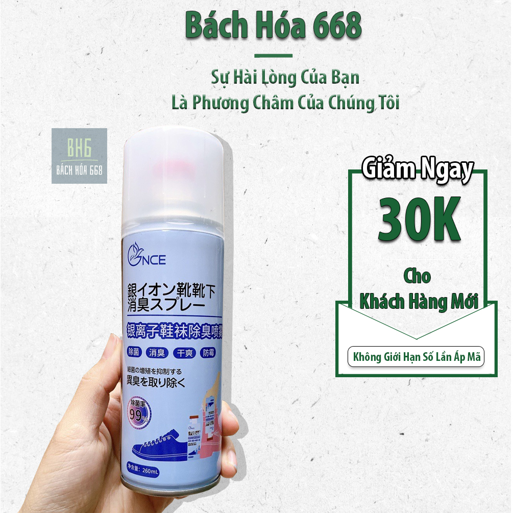 Bình xịt khử mùi giày chống hôi chân NCE 260ml