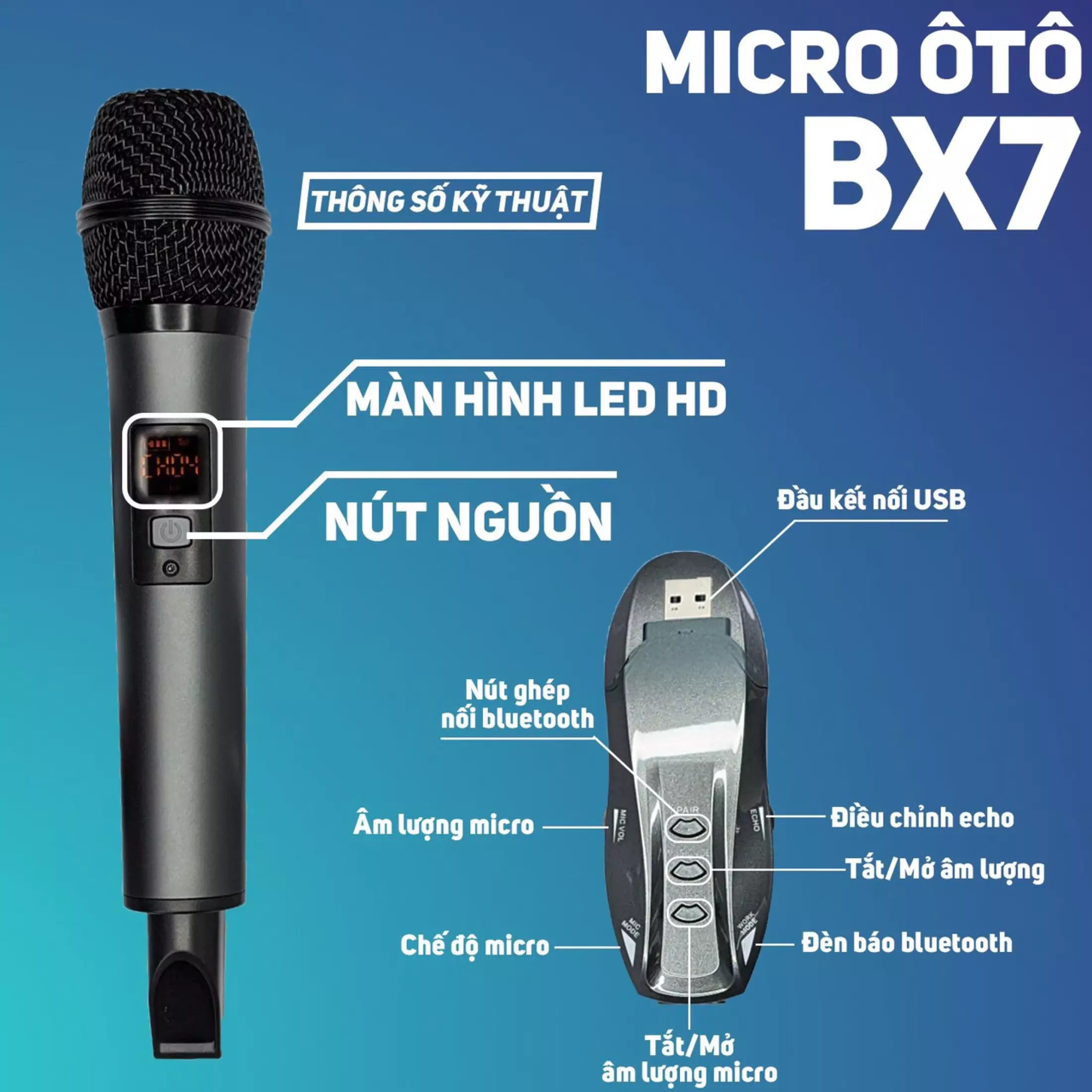 Micro hát karaoke trên ô tô xe hơi l micro bx7 micro karaoke ô tô đa năng bluetooth cao cấp bx7 dùng cho loa tivi vi tính harman kardon loa kéo loa ô tô khử nhiễu độ nhậy cao âm thanh stereo