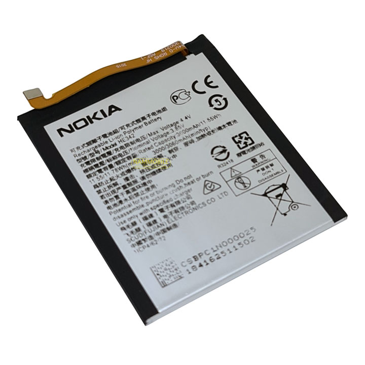Pin nokia he342 nokia 6.1 / nokia 5.1 plus / nokia 6.1 plus / nokia x5 / nokia x6 / ta-1116 / ta-1099 3000mah zin + tặng siu dán pin + freeship