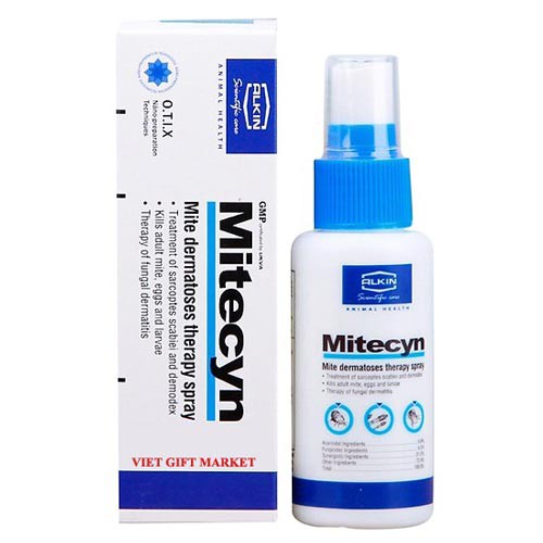Thuốc Xịt Trị Nấm, Ghẻ, Viêm Da Chó Mèo (Fungikur, Mitecyn)