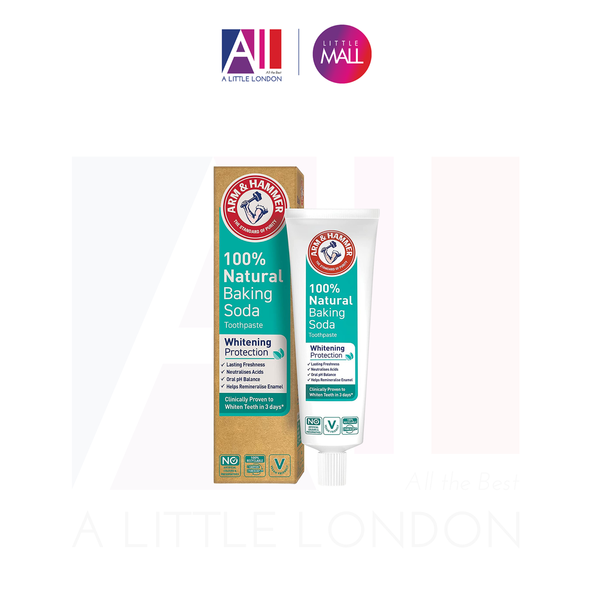 Kem đánh răng làm trắng Arm & Hammer 100% Natural Toothpaste 75ml (Bill Anh)
