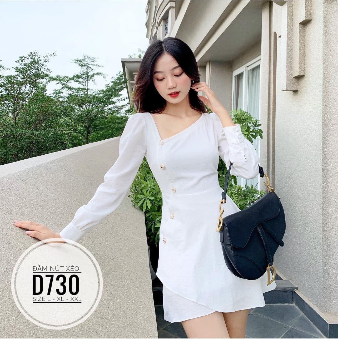 ĐẦM BIGSIZE NÚT XÉO LỆCH TÀ