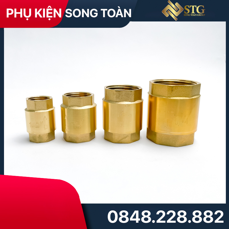 1-Way Valve & Spring Flow Stop Valve - Brass - Standard Threaded
