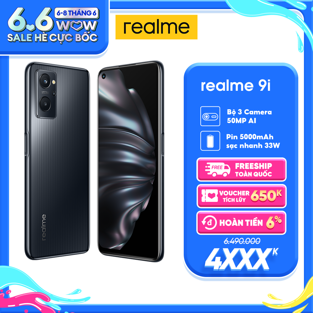 Điện Thoại realme 9i (4GB/64GB) (6GB/128GB) - Hàng Chính Hãng Trả Góp 0% Miễn Phí Vận Chuyển