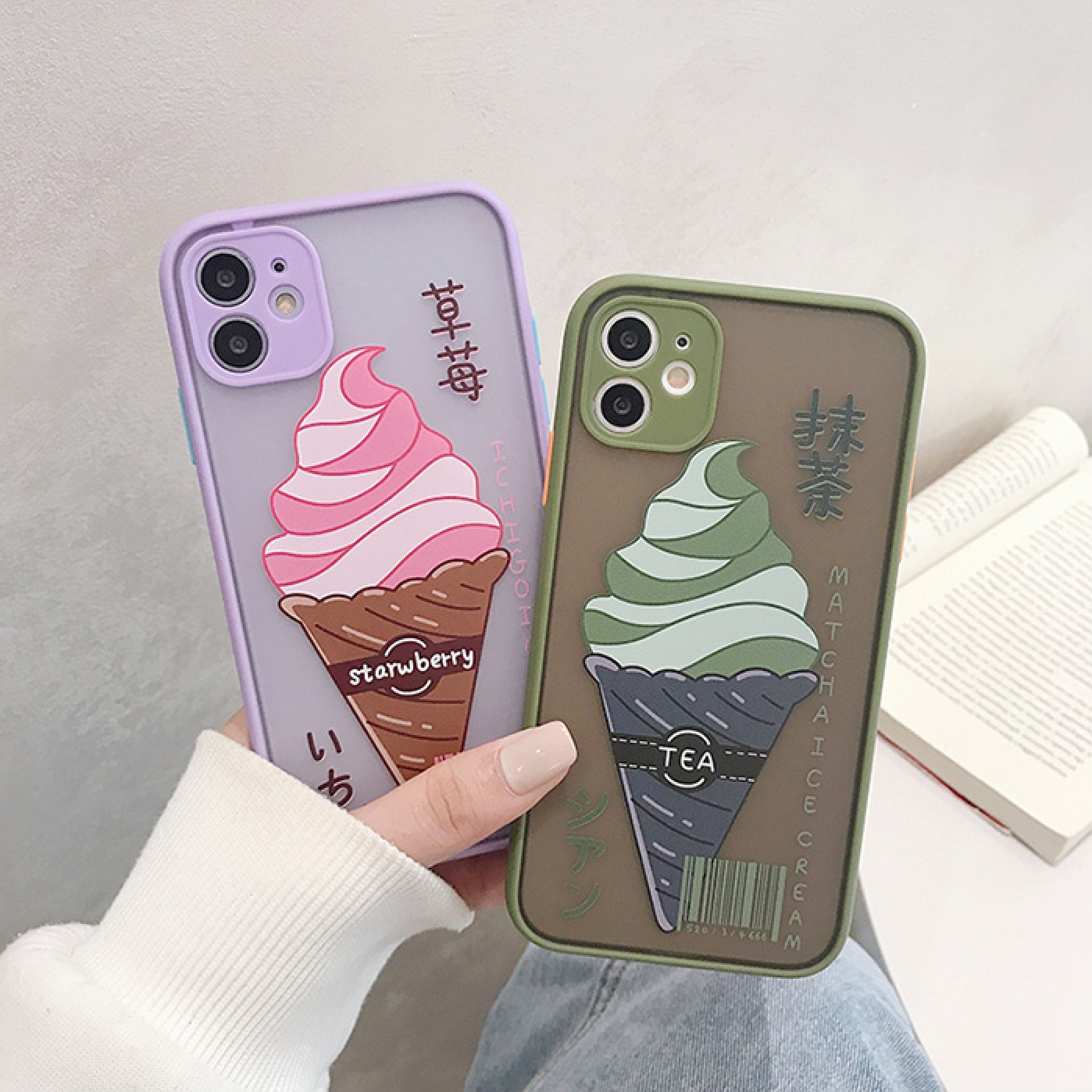 Ốp Lưng Nhám Chống Sock Va Đập Bảo Vệ Camera Ice Cream