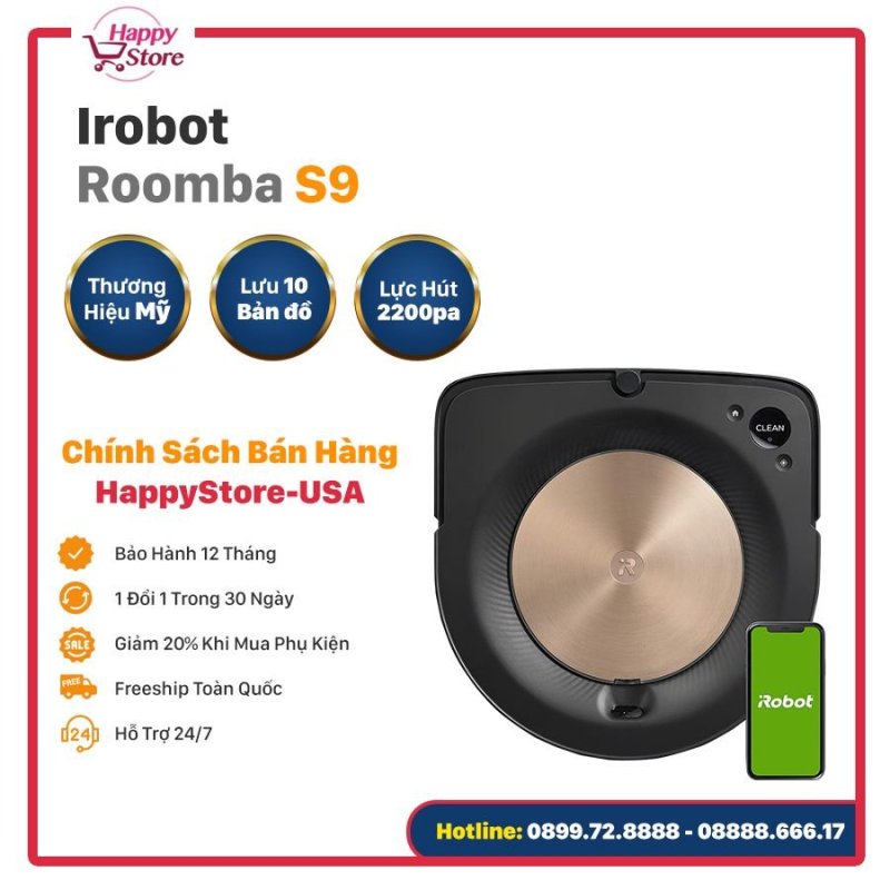 ROBOT HÚT BỤI IROBOT ROOMBA S9 - Hàng chính hãng nhập Mỹ