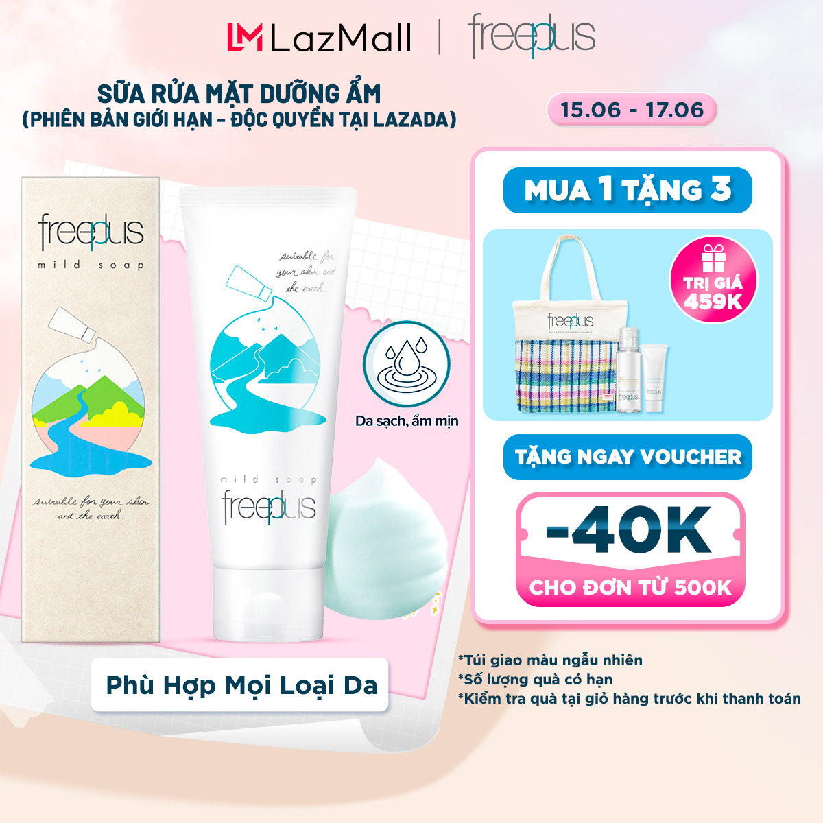 Sữa Rửa Mặt Dưỡng Ẩm Freeplus 100g - phiên bản giới hạn