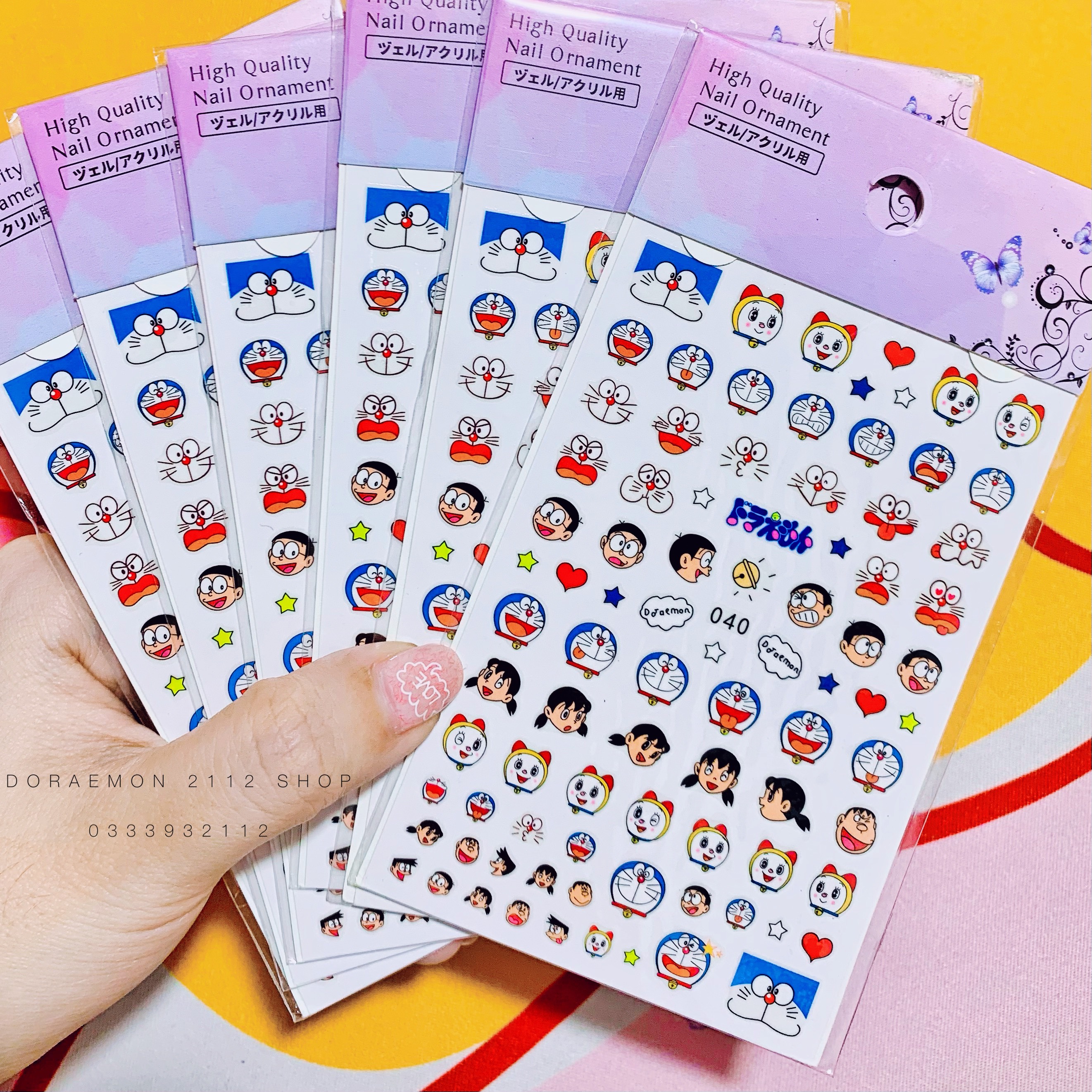 Sticker dán móng - Hình dán móng Doraemon dễ thương