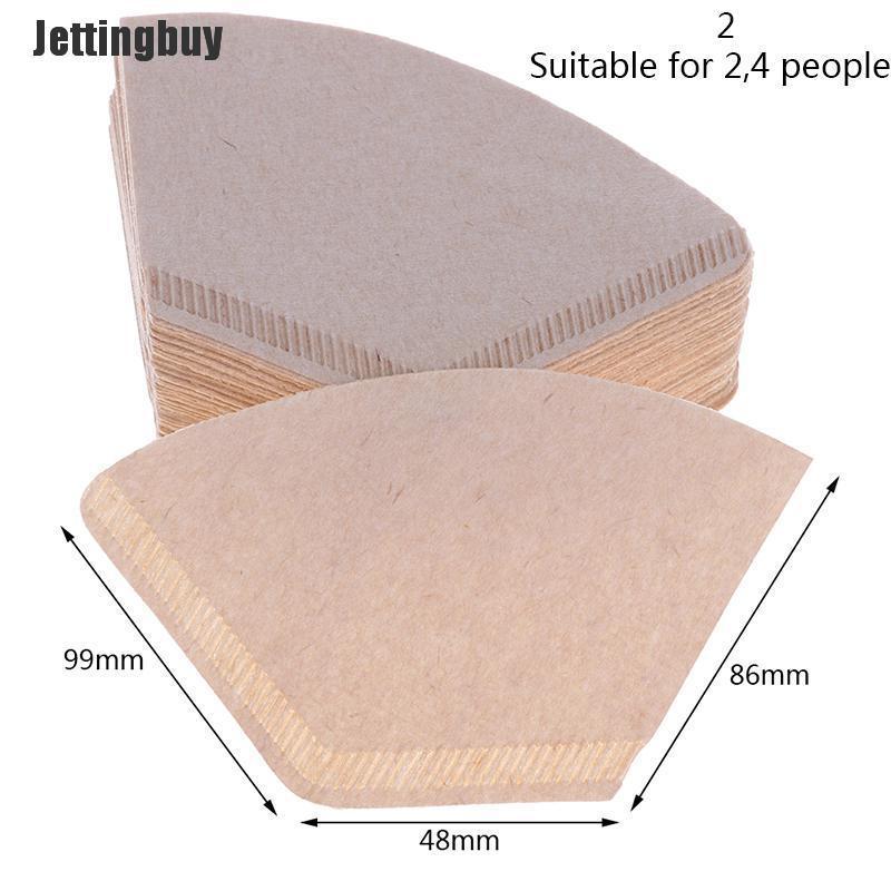 Jettingbuy 100pcs Eco-friendly Unbleached Original Wooden Hand Drip Paper Coffee Filter Bag