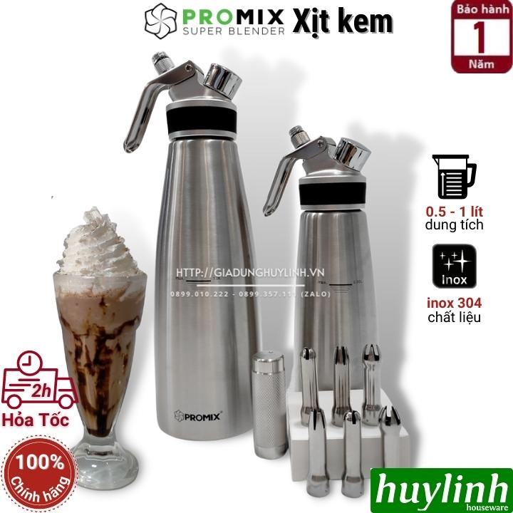 Bình xịt kem tươi Promix 0.5 lít và 1 lít