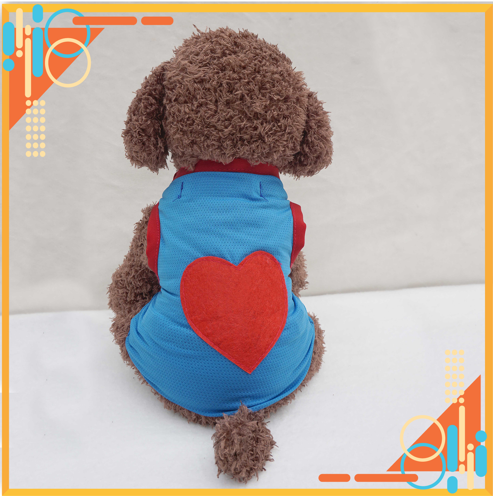 Áo cho Thú cưng, Áo 3 lỗ cotton Hình Tim PD009
