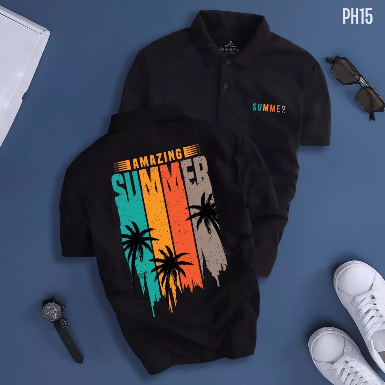 Áo thun cổ trụ cổ bâu polo summer mới - aothunsn