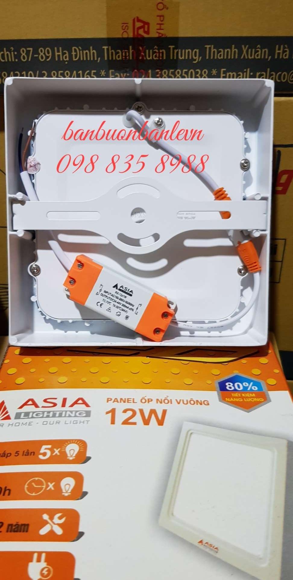 Đèn Led  panel ốp nổi vuông 12w Asia