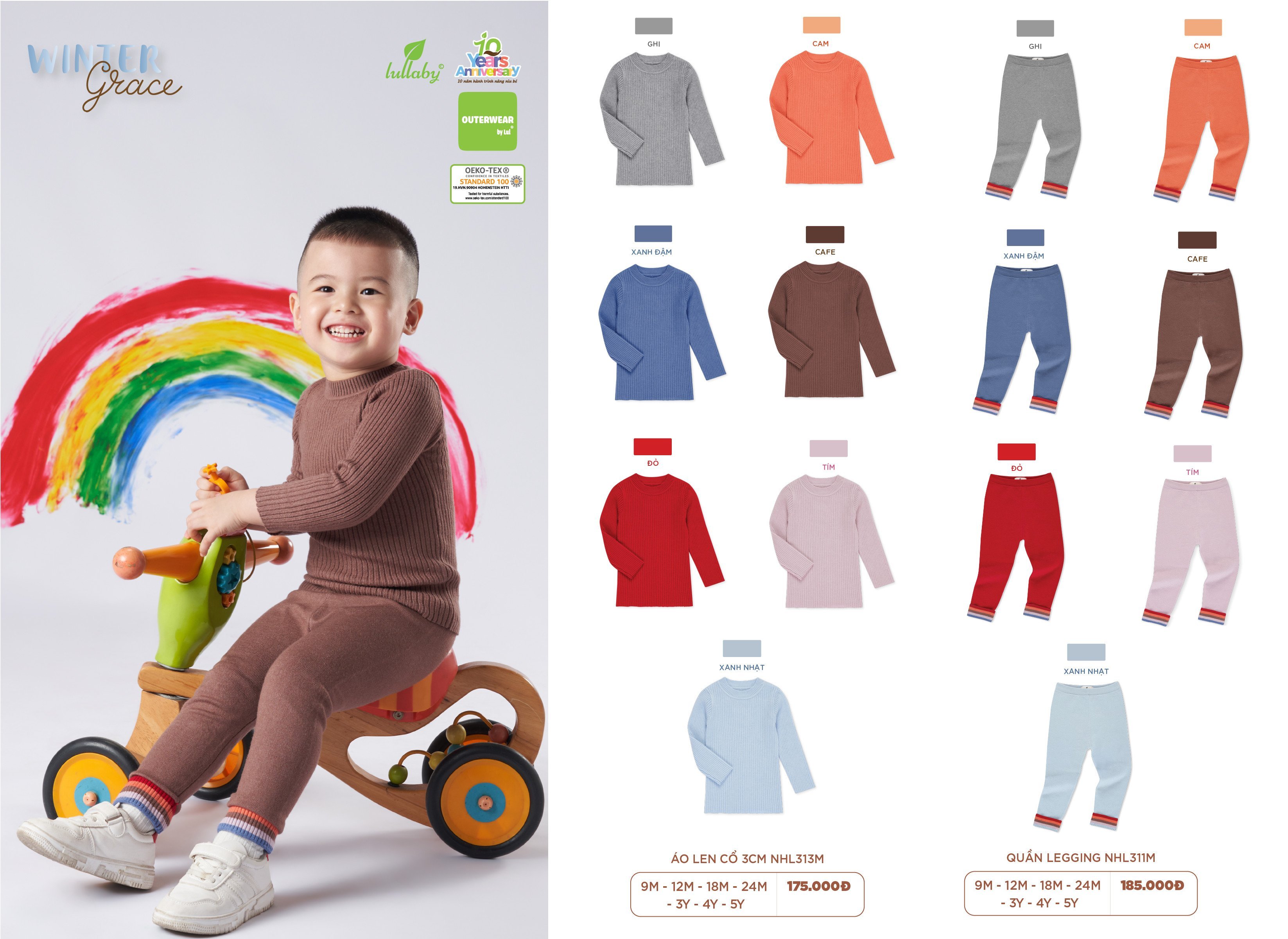 [CHÍNH HÃNG] Quần legging len mềm mại trẻ em Lullaby