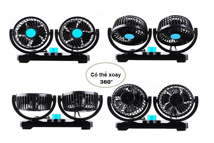 Quạt đôi mini Mitchell 24V cho xe Ô tô