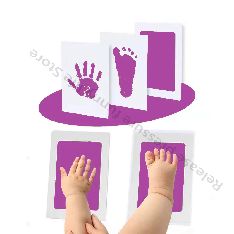 Newborn baby DIY hand and footprint kit ink pads photo frame handprint toddlers souvenir accessories safe clean baby shower gift